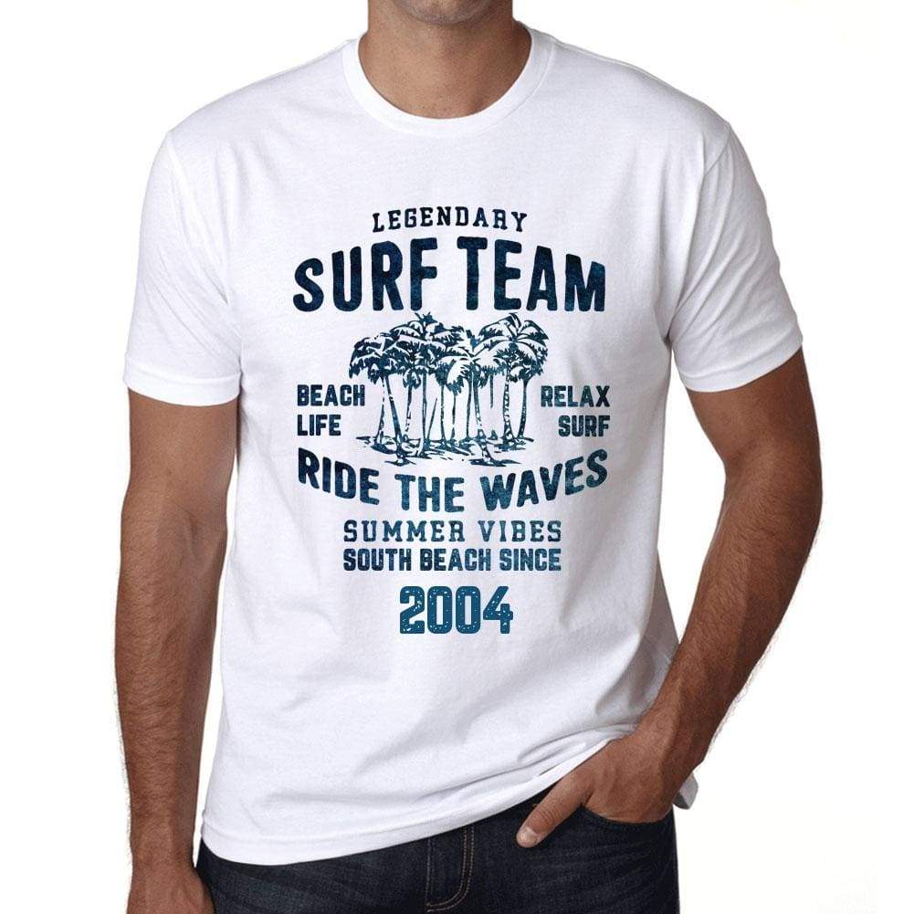 Mens Vintage Tee Shirt Graphic T Shirt Surf Team 2004 White - White / Xs / Cotton - T-Shirt