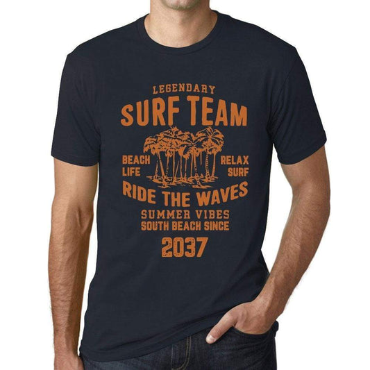 Mens Vintage Tee Shirt Graphic T Shirt Surf Team 2037 Navy - Navy / Xs / Cotton - T-Shirt