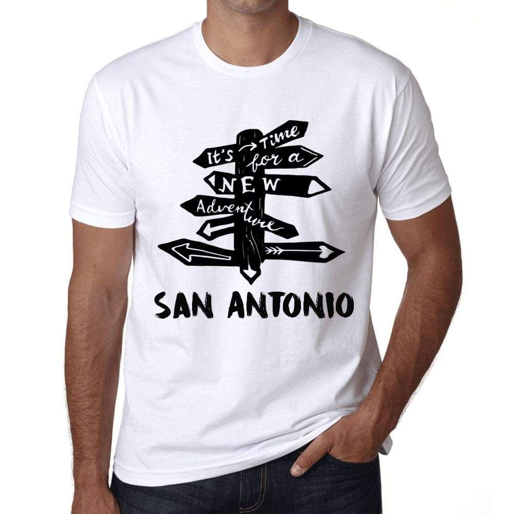 Mens Vintage Tee Shirt Graphic T Shirt Time For New Advantures San Antonio White - White / Xs / Cotton - T-Shirt