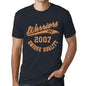 Mens Vintage Tee Shirt Graphic T Shirt Warriors Since 2007 Navy - Navy / Xs / Cotton - T-Shirt