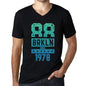 Mens Vintage Tee Shirt Graphic V-Neck T Shirt Brkln Since 1978 Black - Black / S / Cotton - T-Shirt