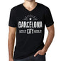 Mens Vintage Tee Shirt Graphic V-Neck T Shirt Live It Love It Barcelona Deep Black - Black / S / Cotton - T-Shirt