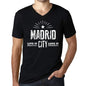 Mens Vintage Tee Shirt Graphic V-Neck T Shirt Live It Love It Madrid Deep Black - Black / S / Cotton - T-Shirt