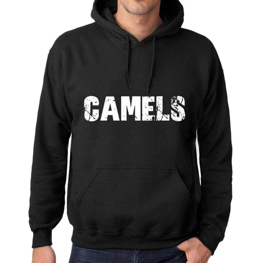 Mens Womens Unisex Printed Graphic Cotton Hoodie Soft Heavyweight Hooded Sweatshirt Pullover Popular Words Camels Deep Black - Black / Xs /