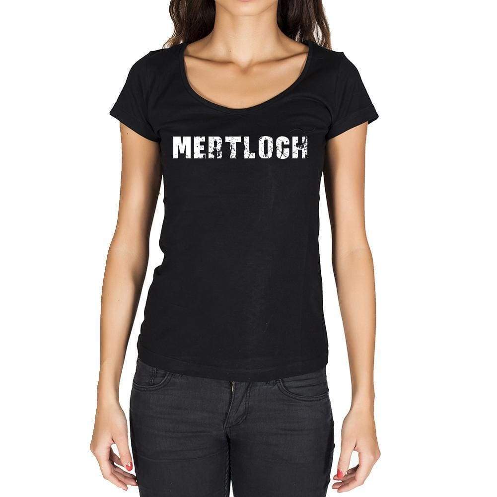 Mertloch German Cities Black Womens Short Sleeve Round Neck T-Shirt 00002 - Casual