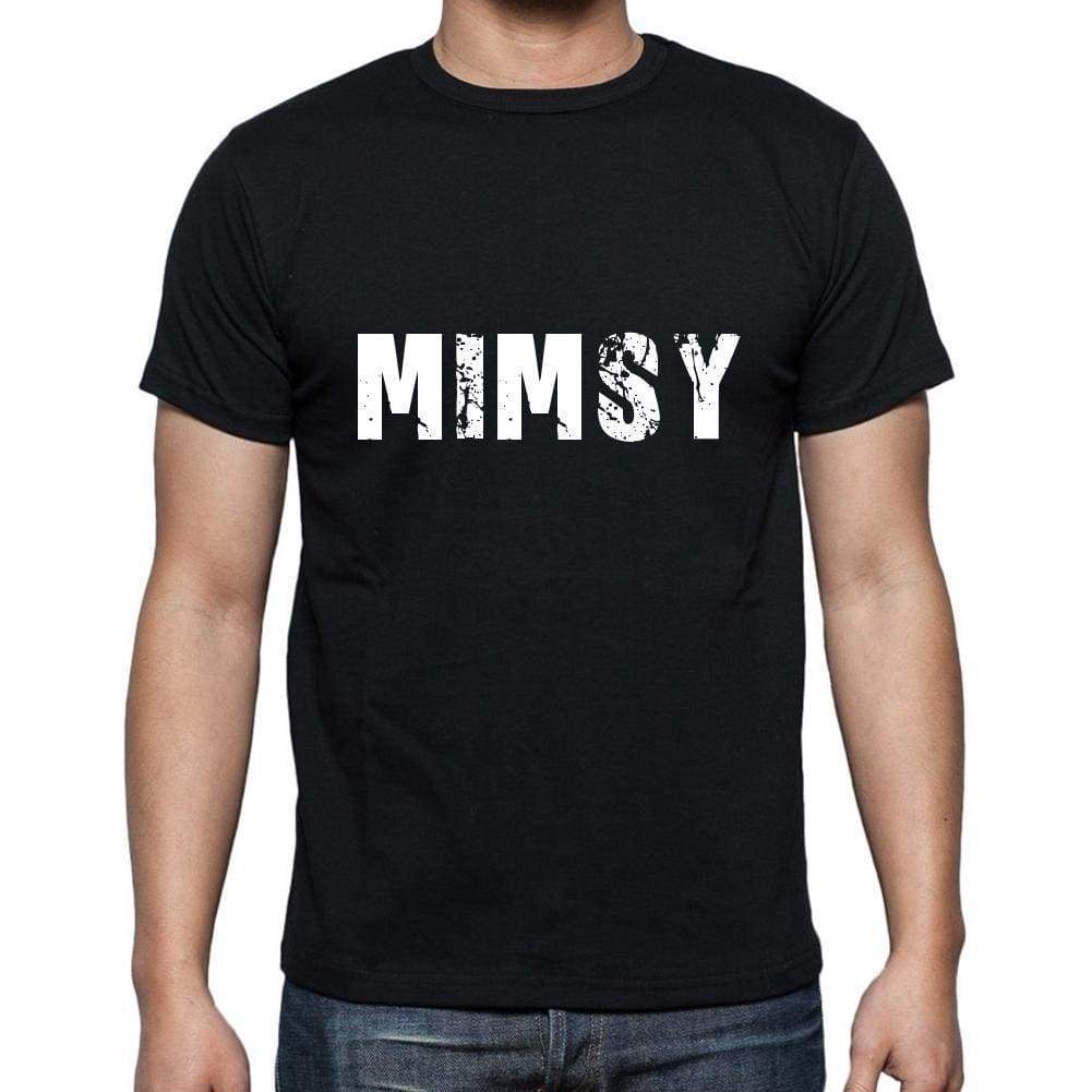 Mimsy Mens Short Sleeve Round Neck T-Shirt 5 Letters Black Word 00006 - Casual