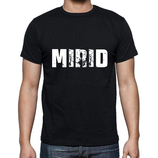 Mirid Mens Short Sleeve Round Neck T-Shirt 5 Letters Black Word 00006 - Casual