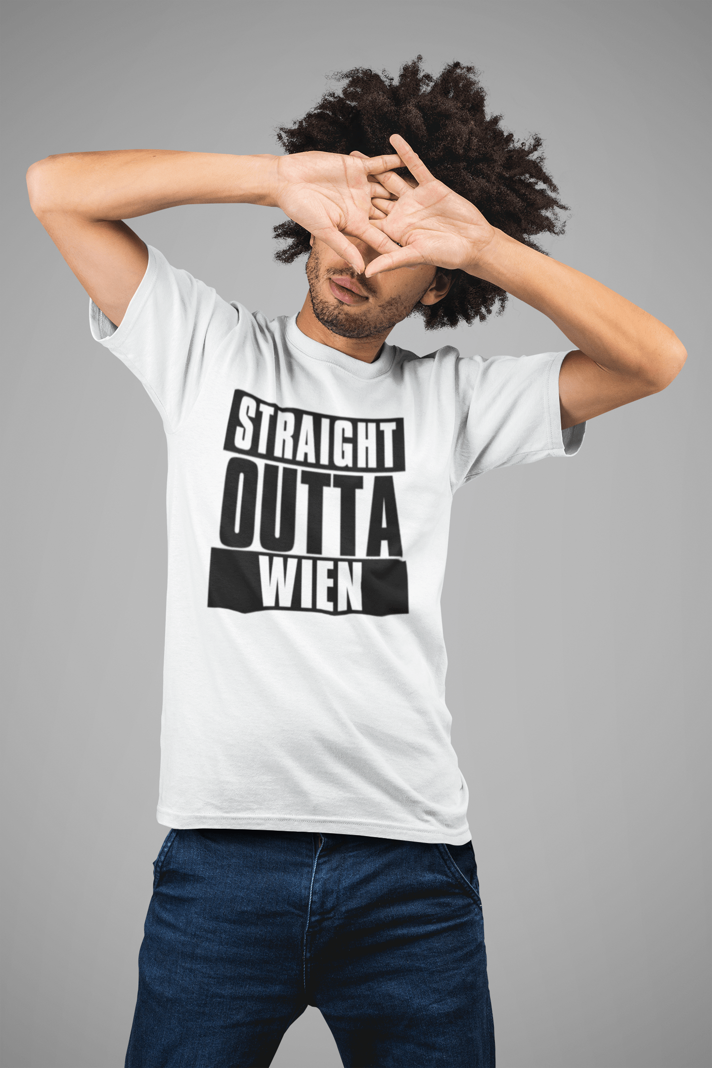 Straight Outta Wien, Men's Short Sleeve Round Neck T-shirt 00027