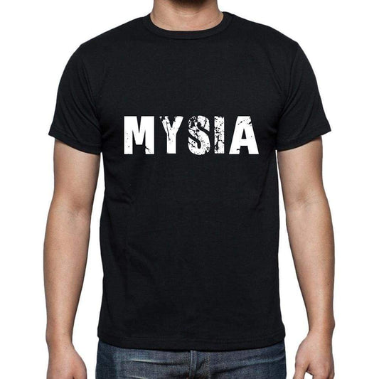 Mysia Mens Short Sleeve Round Neck T-Shirt 5 Letters Black Word 00006 - Casual