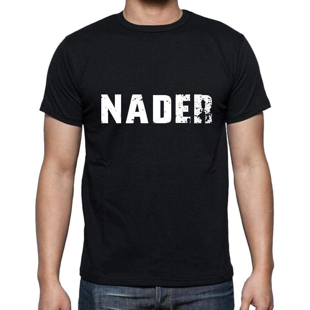 Nader Mens Short Sleeve Round Neck T-Shirt 5 Letters Black Word 00006 - Casual