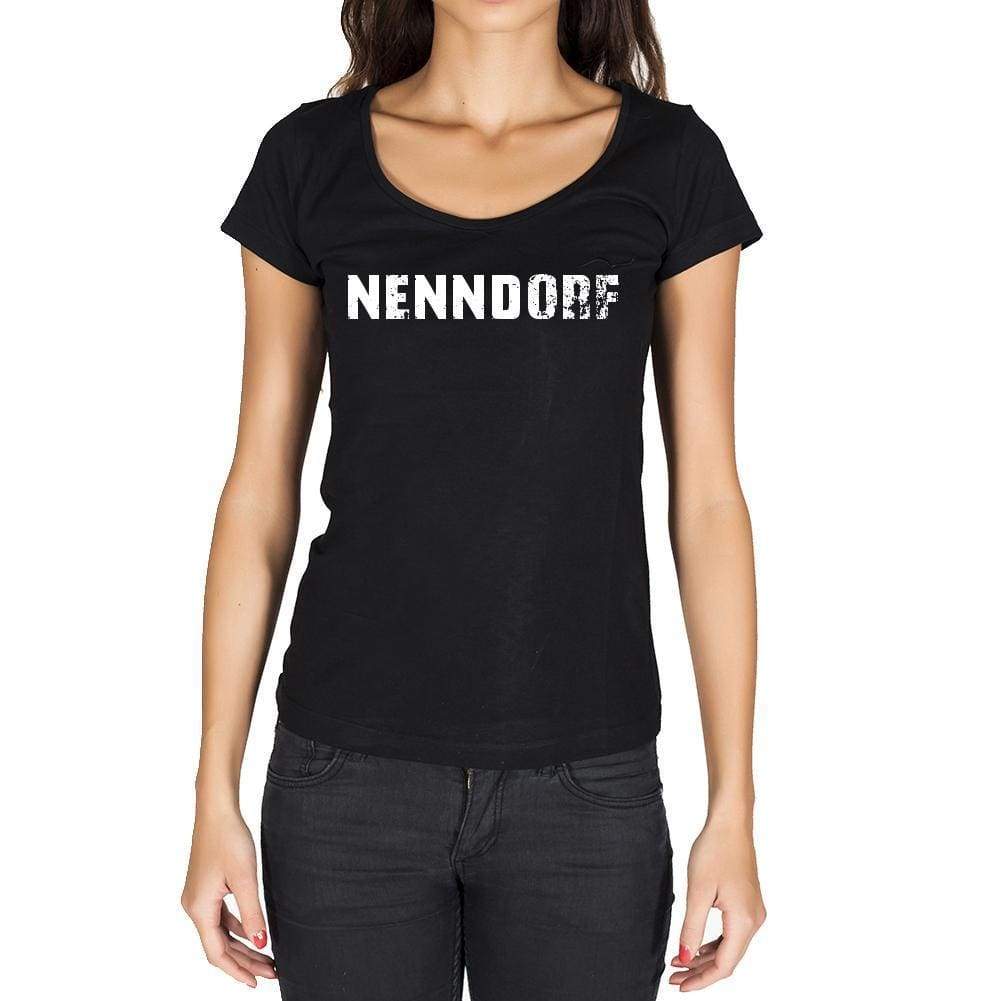 Nenndorf German Cities Black Womens Short Sleeve Round Neck T-Shirt 00002 - Casual