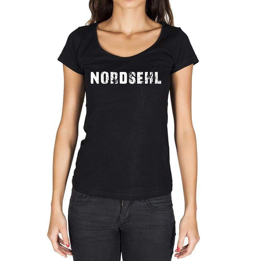 Nordsehl German Cities Black Womens Short Sleeve Round Neck T-Shirt 00002 - Casual