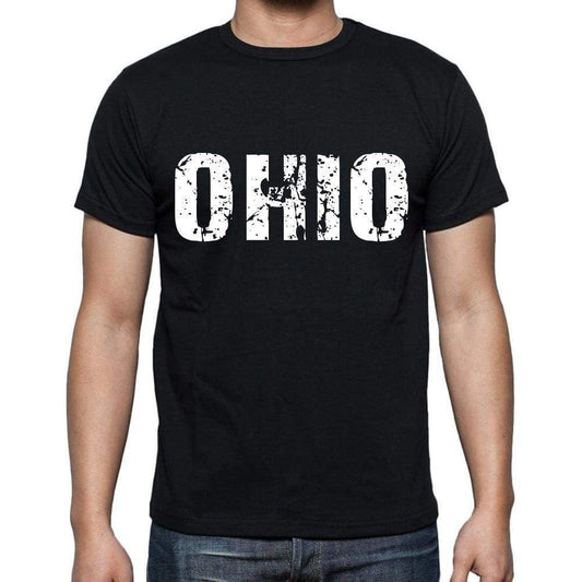 Ohio Mens Short Sleeve Round Neck T-Shirt 4 Letters Black - Casual