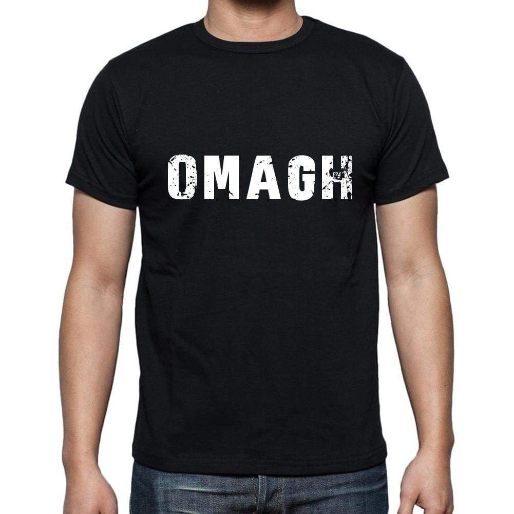 Omagh Mens Short Sleeve Round Neck T-Shirt 5 Letters Black Word 00006 - Casual