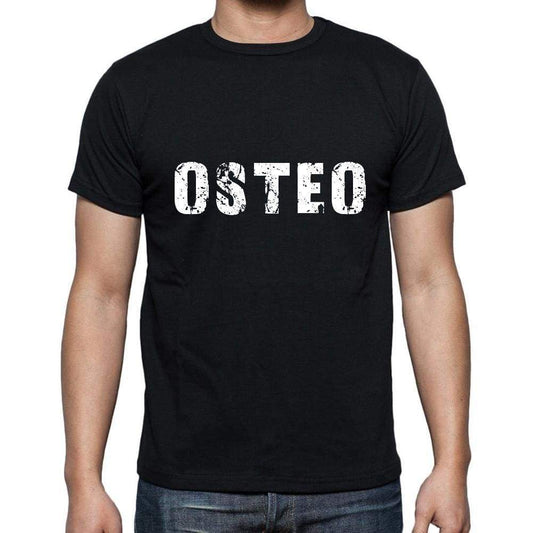 Osteo Mens Short Sleeve Round Neck T-Shirt 5 Letters Black Word 00006 - Casual