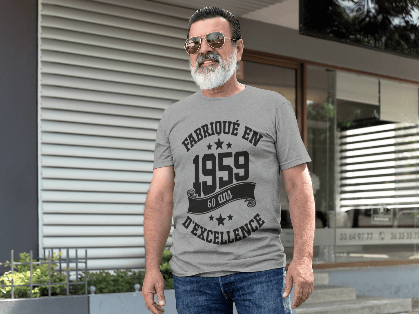 ULTRABASIC - Fabriqué en 1959, 60 Ans d'être Génial Unisex T-Shirt Gris Chiné