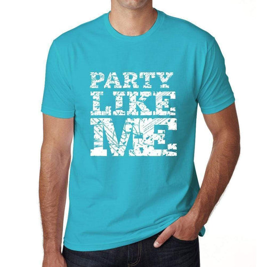 Party Like Me Blue Mens Short Sleeve Round Neck T-Shirt - Blue / S - Casual