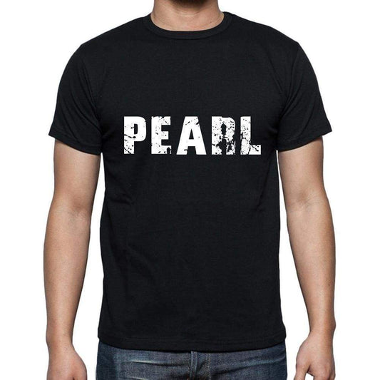 Pearl Mens Short Sleeve Round Neck T-Shirt 5 Letters Black Word 00006 - Casual