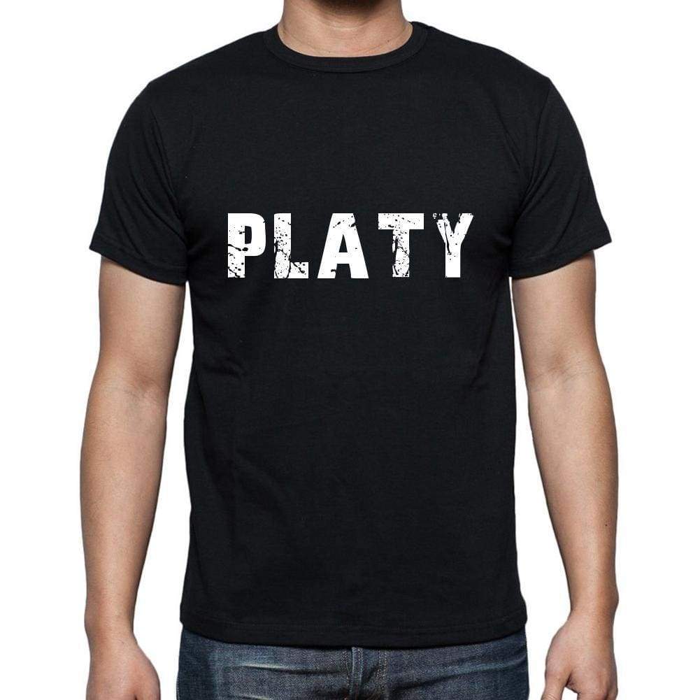 Platy Mens Short Sleeve Round Neck T-Shirt 5 Letters Black Word 00006 - Casual