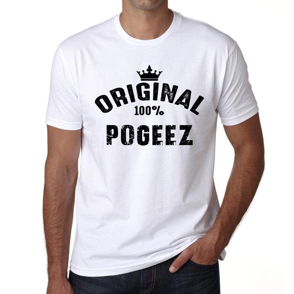 Pogeez 100% German City White Mens Short Sleeve Round Neck T-Shirt 00001 - Casual