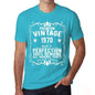 Premium Vintage Year 1970 Blue Mens Short Sleeve Round Neck T-Shirt Gift T-Shirt 00367 - Blue / Xs - Casual