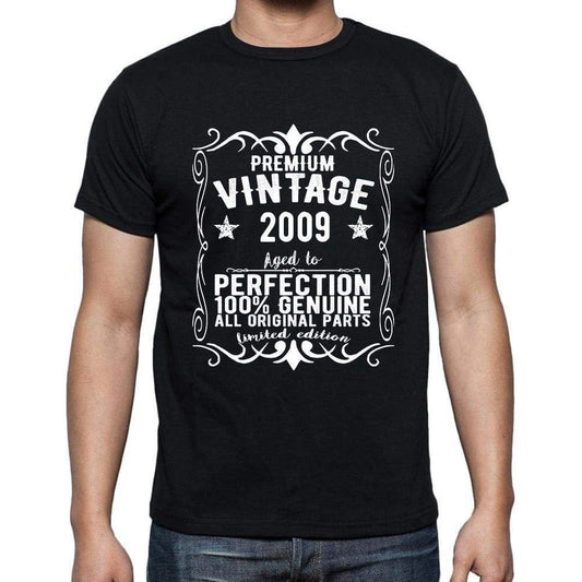 Premium Vintage Year 2009 Black Mens Short Sleeve Round Neck T-Shirt Gift T-Shirt 00347 - Black / S - Casual