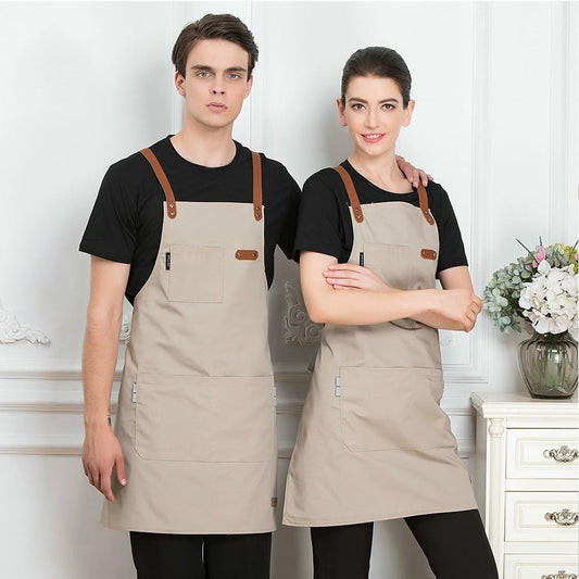 Unisex Fashion Chef Cook Kitchen Apron Coffee Shop Hairdresser Sleeveless Work Uniform Bib Work Clothing Antifouling Aprons-Apron-Ultrabasic