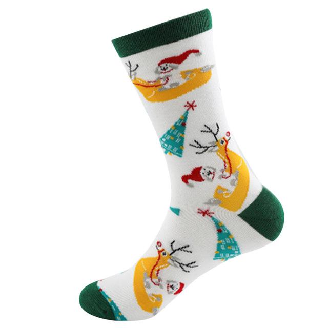 New Autumn winter new year Santa Claus Christmas Snow Elk Gift socks cotton socks men women size 102#3