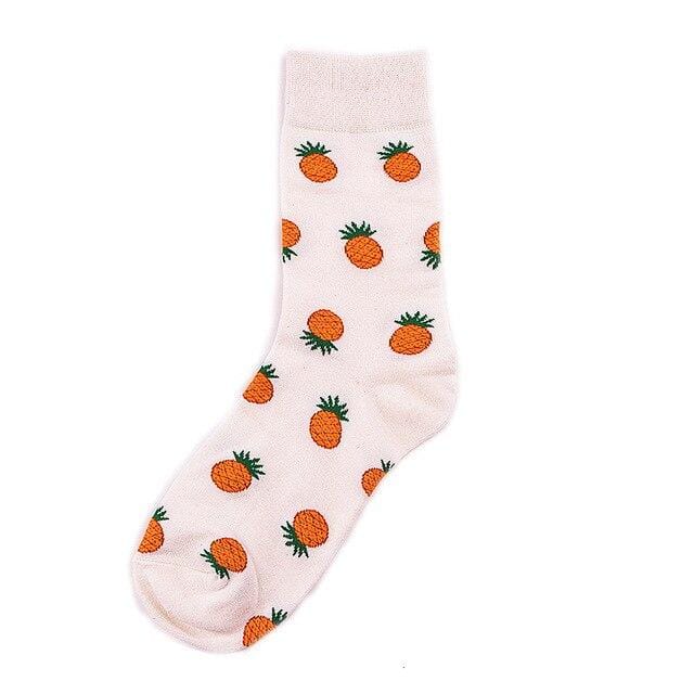 Novelty Women Socks Funny Cute Cartoon Fruits Banana Avocado Lemon Egg Donuts Food Happy Japanese Harajuku Skateboard Socks