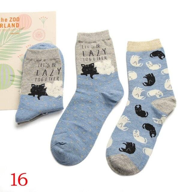 2Pair 2020 Spring Autumn Cute Socks Women Xmas Gift Box Cotton Socks Cartoon Print Creative Fashion Short Happy Socks For Girls