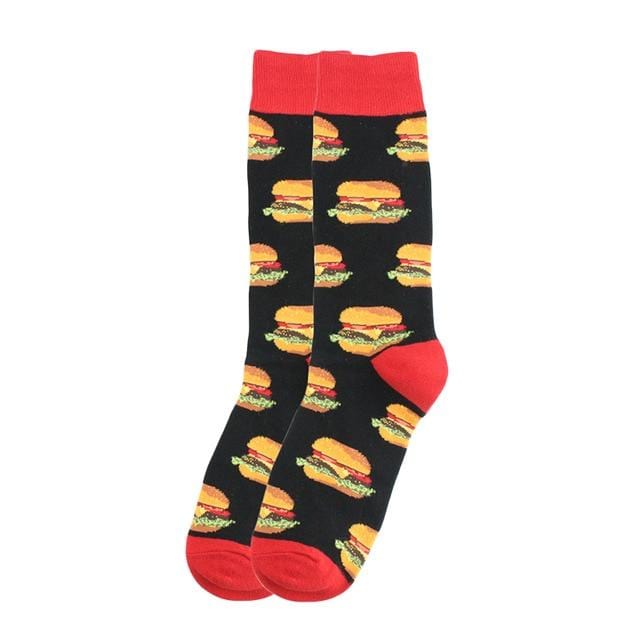 Happy Socks Fashion Hip Hop Skateboard Socks Cotton Cartoon Shark Pig Dog Food Hamburger Pizza Sushi Funny Men Women Calcetines