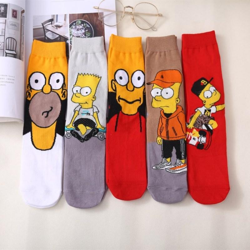 New Simpson Family Cartoon Socks Funny Happy Socks Men Women Cotton Socks for Girls Male Female Cute Ladies Simpsons Sock Unisex