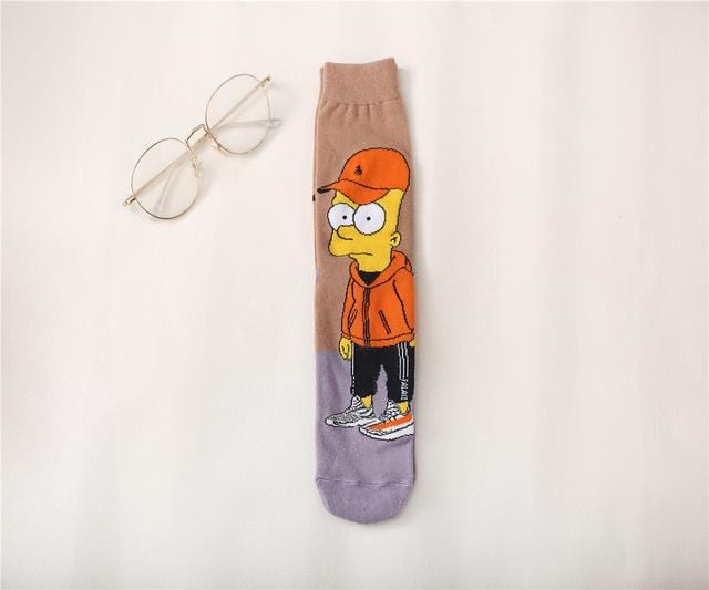 New Simpson Family Cartoon Socks Funny Happy Socks Men Women Cotton Socks for Girls Male Female Cute Ladies Simpsons Sock Unisex