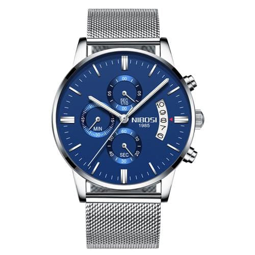 NIBOSI Blue Watch Men Watches Luxury Top Brand Mens Watch Relogio Masculino Navy Blue Military Army Analog Quartz Wrist Watches