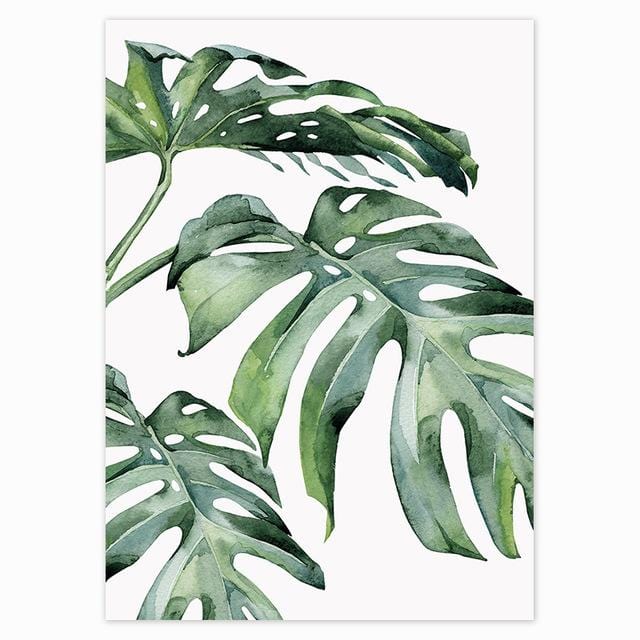 Scandinavian Style Tropical Plants Poster Green Leaves Decorative Picture Modern Wall Art Paintings for Living Room Home Decor