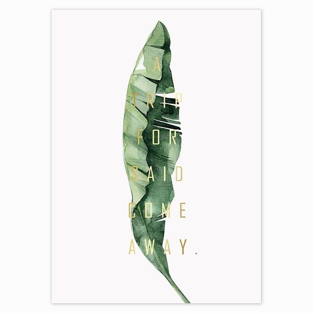 Scandinavian Style Tropical Plants Poster Green Leaves Decorative Picture Modern Wall Art Paintings for Living Room Home Decor