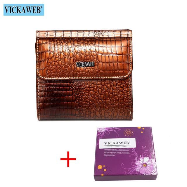 VICKAWEB Mini Wallet Women Genuine Leather Wallets Fashion Alligator Hasp Short Wallet Female Small Woman Wallets And Purses 209