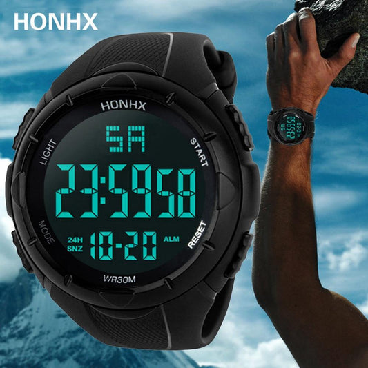 HONHX Luxury Digital Watch Men HOT Sell Analog Military Sport LED 3Bar Waterproof наручные часы Fashion Trend Buckle Wrist Watch