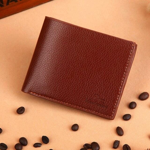 Men's wallet Short horizontal NEW wallets men British casual multi-function card bag Magnetic buckle Retro triangle folding 644