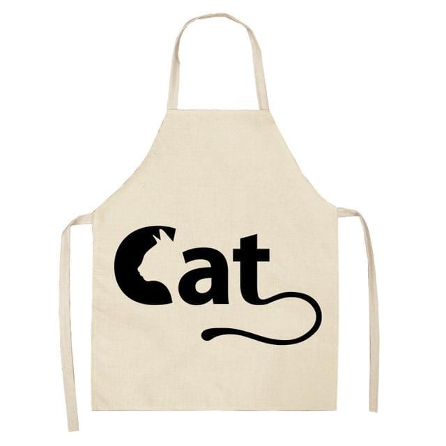 1Pcs Kitchen Apron Funny Dog Bulldog Cat Printed Sleeveless Cotton Linen Aprons for Men Women Home Cleaning Tools 53*65cm WQ0029