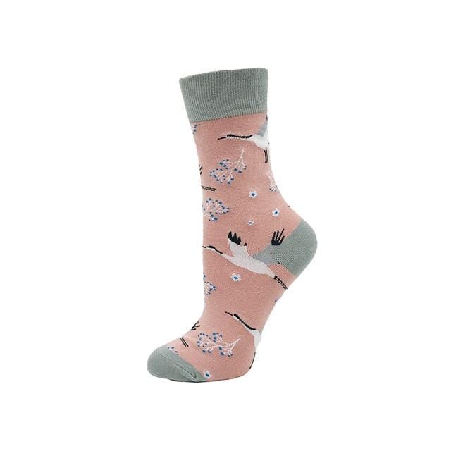 Yeadu New Harajuku Cotton Women's Socks Cute Soft Novelty Kawaii Funny Dog Cat Watermelon Bee Flamingo Sock for Girl Gift