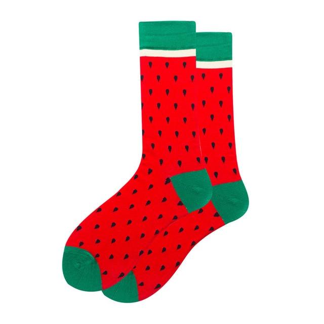 Women Socks Funny Cute Cartoon Graphics Fruits Strawberry Orange Avocado Watermelon Cherry Japanese Harajuku skateboard Socks