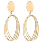 IF YOU Vintage Metal Geometric Drop Earrings For Women Gold Color Hollow Round Statement Hanging Fashion Dangle Earring Jewelry