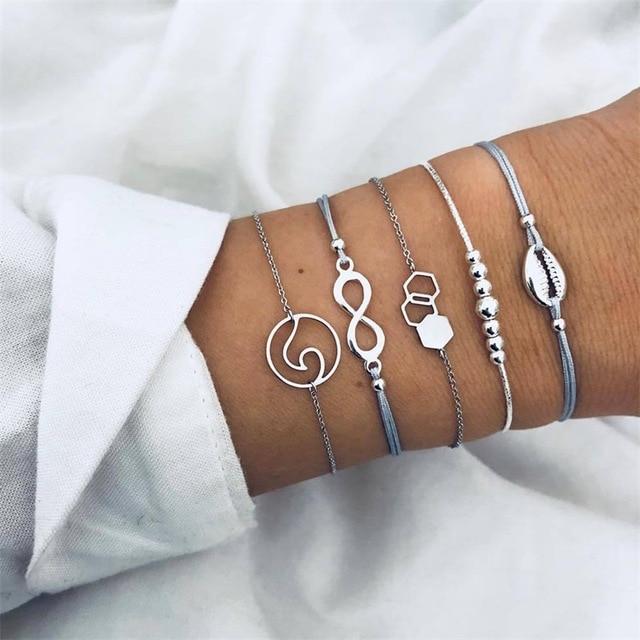 Fashion gold bracelet women and bracelets 2019 ladies boho circle knot adjustable bracelet female fashion jewelry Drop shipping