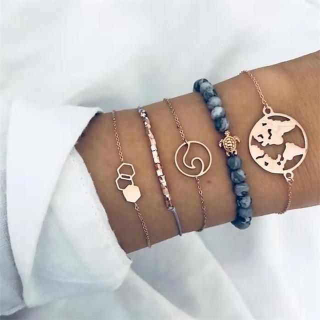 Fashion gold bracelet women and bracelets 2019 ladies boho circle knot adjustable bracelet female fashion jewelry Drop shipping