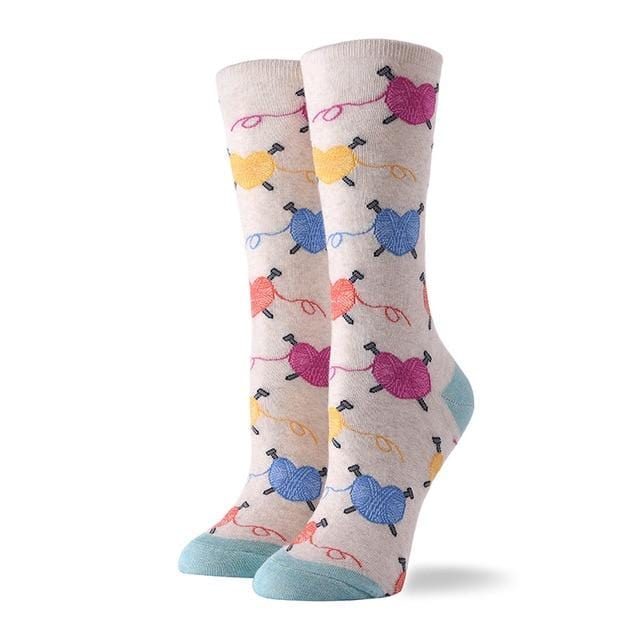 Hot Sale Colorful Women's Cotton Crew Socks Funny Banana Cat Animal Pattern Creative Ladies Novelty Socks For Gifts