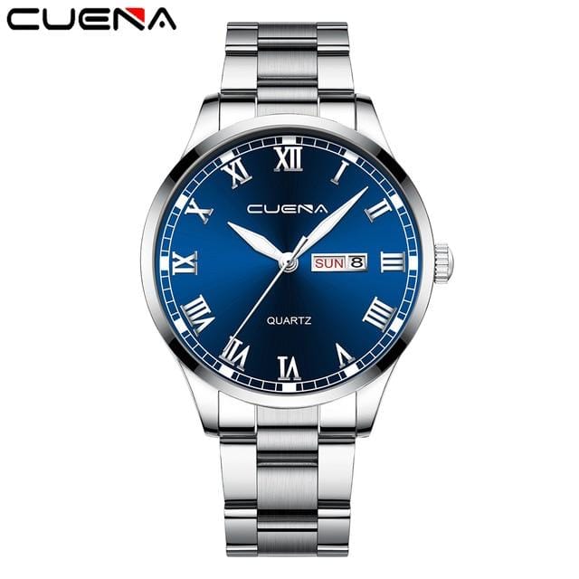 CUENA 2020 New Men's Watch Business Steel Belt Calendar Quartz Watch Reloj Hombre Men Wristwatches High Quality Luxury Watches