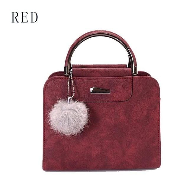 PU Leather Handbag For Women Girl Fashion Tassel Messenger Bags With Ball Bolsa Female Shoulder Bags Ladies Party Crossby Bag