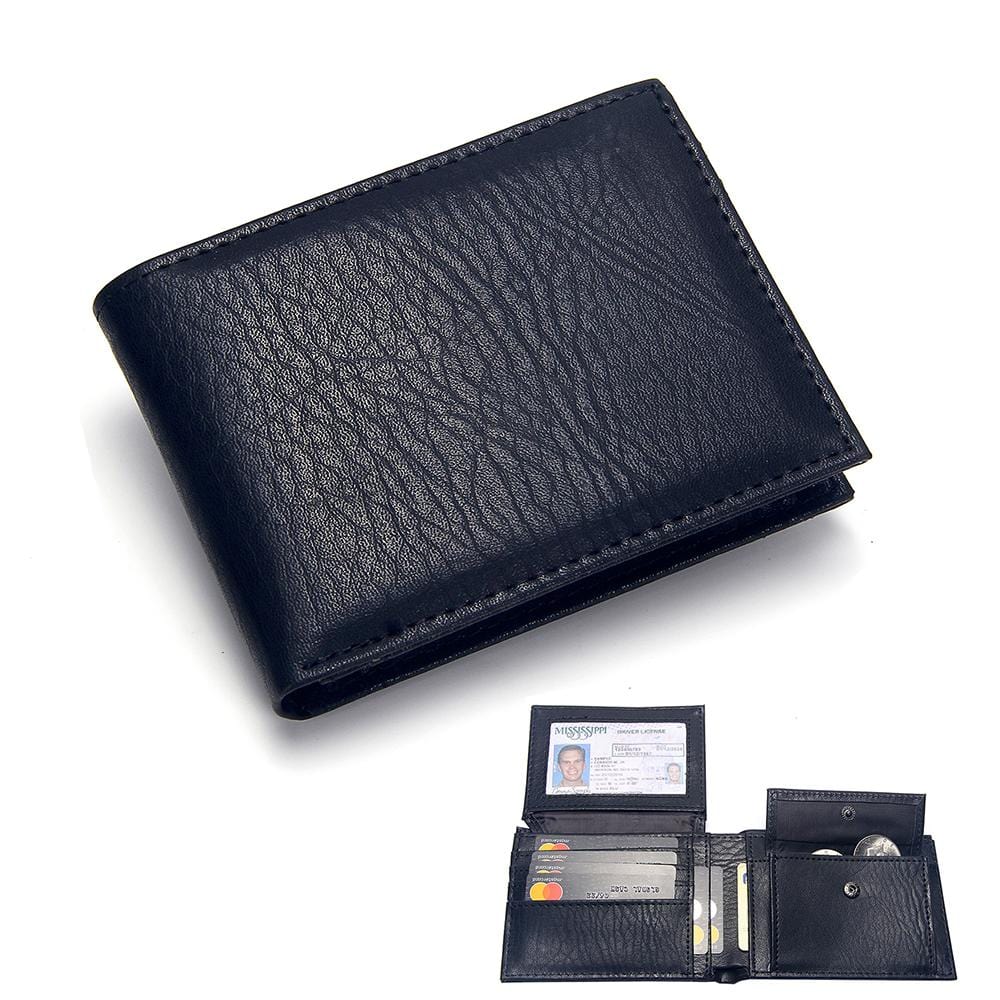 Luxury Men's Wallet Leather Solid Slim Wallets Men Pu Leather Bifold Short Credit Card Holders Coin Purses Business Purse Male