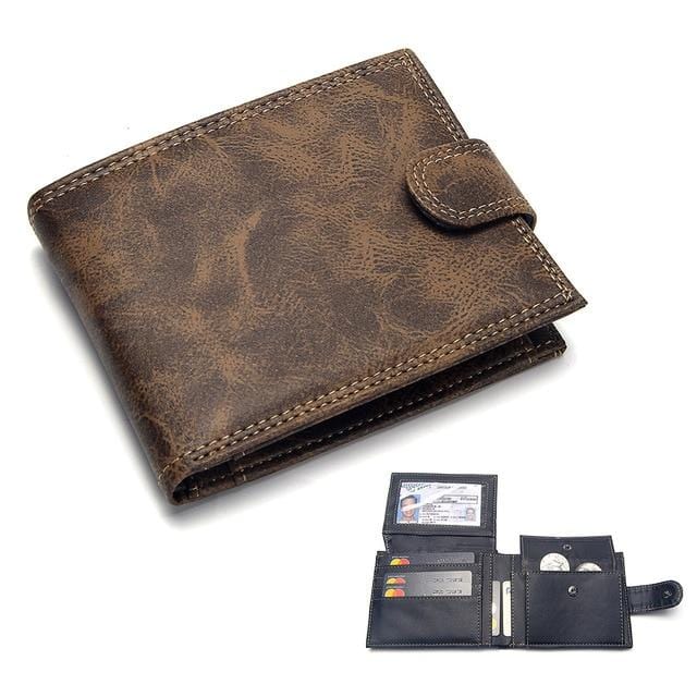 Luxury Men's Wallet Leather Solid Slim Wallets Men Pu Leather Bifold Short Credit Card Holders Coin Purses Business Purse Male